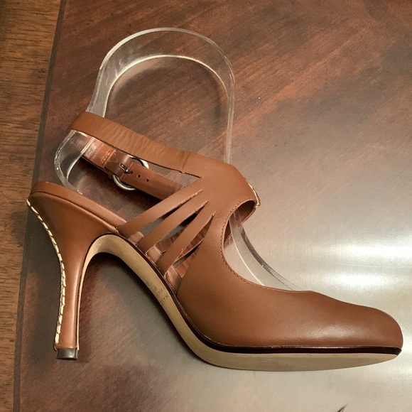 Max Studio Tyson Brown Fine Leather Ankle Strap Dress Shoes. Size 8.5M - Picture 4 of 13